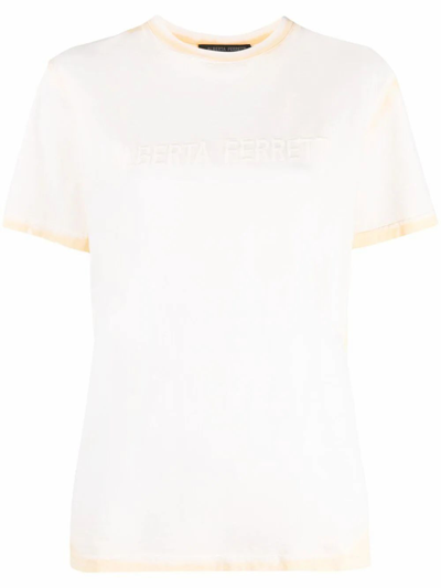 Alberta Ferretti Embroidered-logo Cotton T-shirt In Yellow