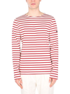 Saint James Striped Crewneck T-shirt In Red