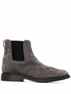Hogan Grey Elasticated Side-panel Boots In Grey