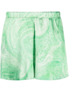 Opening Ceremony Marble Effect Shorts In Green