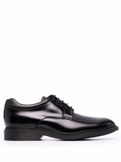 Hogan H576 - Derby Lace-ups With Rubber Bottom In Black