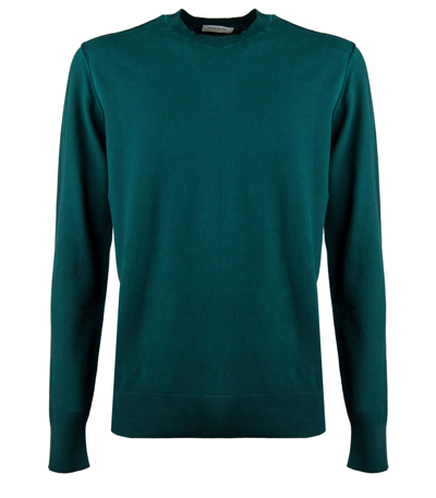 Paolo Pecora Mens Green Cotton Sweater In Green