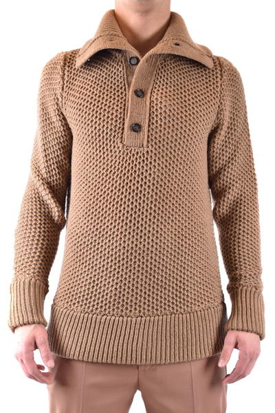 Paolo Pecora Mens Brown Wool Jumper