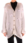 MARCO DE VINCENZO MARCO DE VINCENZO WOMEN'S WHITE OTHER MATERIALS CARDIGAN,MZJ006A1OGF0KE0 42