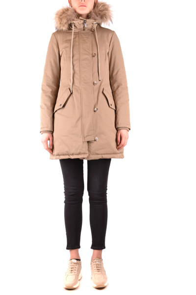 Add Womens Beige Other Materials Outerwear Jacket In Brown