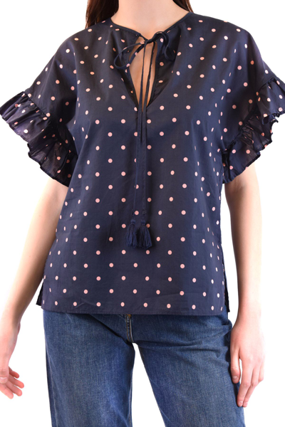 P.a.r.o.s.h Polka Dot Blouse In Blue