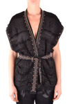 LANEUS LANEUS WOMEN'S BLACK OTHER MATERIALS CARDIGAN,GLD1020 42