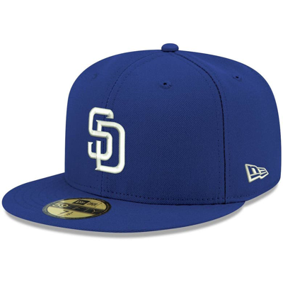 New Era Royal San Diego Padres White Logo 59fifty Fitted Hat In Royal/royal