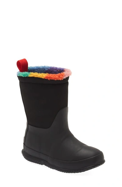 Hunter Kids' Unisex Rainbow Sherpa Rain Boots - Toddler In Black