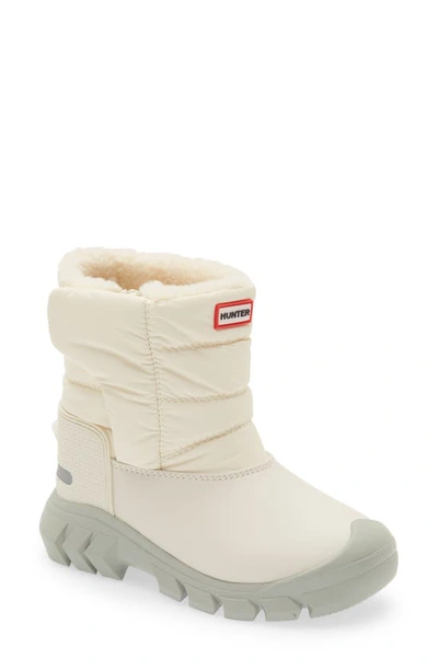 Hunter Kids White Intrepid Little Kids Snow Boots In White Willow/ Ice Grey