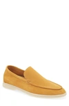 Loro Piana Summer Walk Suede Moc Toe Loafer In London Gold