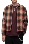 Allsaints Martial Plaid Shirt Jacket In Grey/ Black/ Red