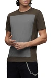 Allsaints Lobke Colorblock Chest Slim Fit T-shirt In Meadow Brown