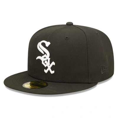 New Era Black Chicago White Sox Team Logo 59fifty Fitted Hat