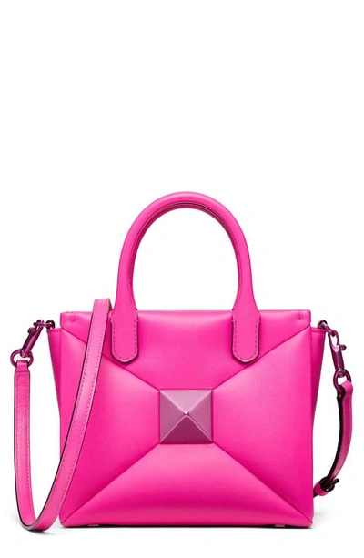 Valentino Garavani Small One Stud Leather Top Handle Bag In Uwt Pink Pp