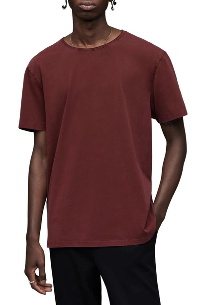 Allsaints Bodega Ss Crew In Rosewood Red