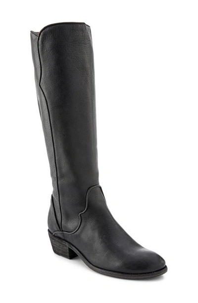 Frye Carson Piping Knee High Boot In Black Pallio