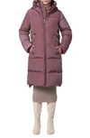 Andrew Marc Palma Shimmer Water Resistant Hooded Down Puffer Jacket In Rose Taupe