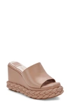 Dolce Vita Women's Elene Square Toe Braided Platform Mule Sandals In Cafe Leather