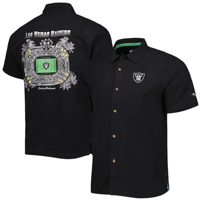 Tommy Bahama Black Las Vegas Raiders Top Of Your Game Camp Button-up Shirt