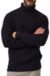 7 Diamonds Twin City Rolled Turtleneck Sweater In Navy