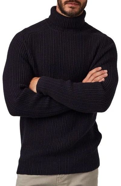 7 Diamonds Twin City Rolled Turtleneck Sweater In Navy
