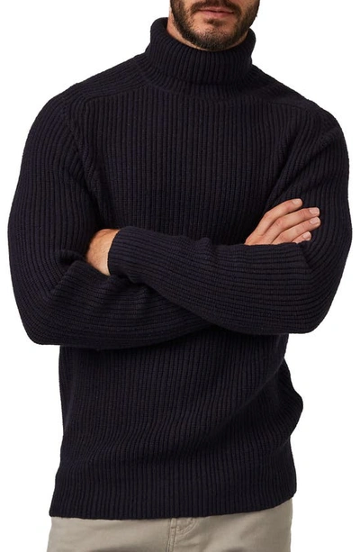 7 Diamonds Twin City Rolled Turtleneck Jumper In Navy