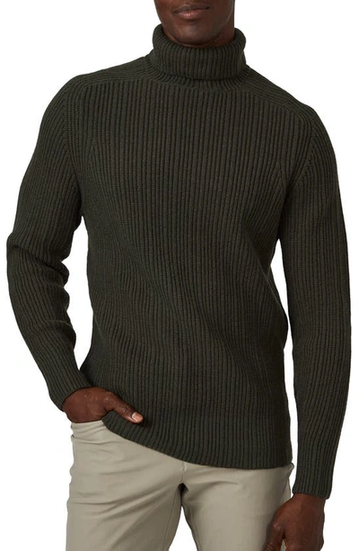 7 Diamonds Twin City Rolled Turtleneck Jumper In Olive