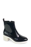 Kate Spade Puddle Ankle Rain Boots In Black/ Parchment