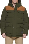 Levi's Arctic Cloth Heavyweight Parka Jacket In Olive Worker Brown Yoke
