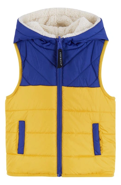 Andy & Evan Kids' Colorblock Reversible Vest In Blue/ Yellow