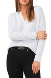 Vince Camuto Plus Size Cozy V-neck Long Sleeve Sweater In Frozen