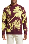 Saturdays Surf Nyc Greg Solar Flower Cotton & Cashmere Sweater In Grape Wine