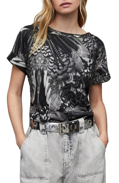 Allsaints Gene Imogen Organic Cotton T-shirt In Black