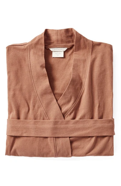 Coyuchi Solstice Organic Cotton Jersey Robe In Cinnamon