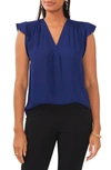 Chaus Flutter Sleeve Blouse In Midnight