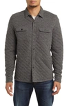 Faherty Epic Cotton Blend Quilted Shirt Jacket In Charcoal Heather