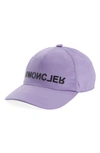 Moncler Day-namic Logo Baseball Cap In Pastel Purple