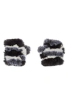 Jocelyn Multi Faux Fur Mandy Mittens In Black/ White Multi