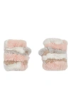 Jocelyn Faux Fur Fingerless Mittens In Pastel Multi