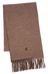 Polo Classic Reversible Wool Blend Scarf In Nutmeg/ Brown