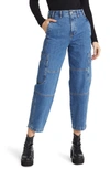 Frame Cropped High-rise Utility Jeans In Current