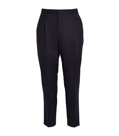 Officine Generale Drew Wool Lined Pants In Dark Navy