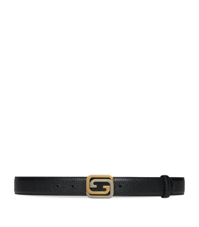 Gucci Leather Reversible Belt In Black