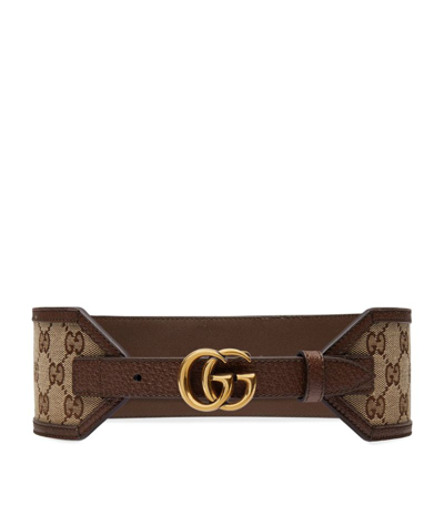 Gucci Gg Marmont Wide Belt In Nude & Neutrals