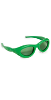 Bottega Veneta Unapologetic Oval Sunglasses In Green