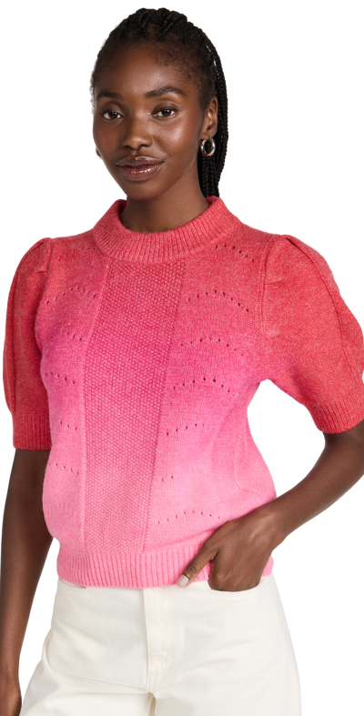 English Factory Short Sleeve Pullover Jumper In Red/pink