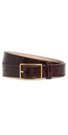 Tory Burch Monogram Embossed Patent Leather Belt In Red