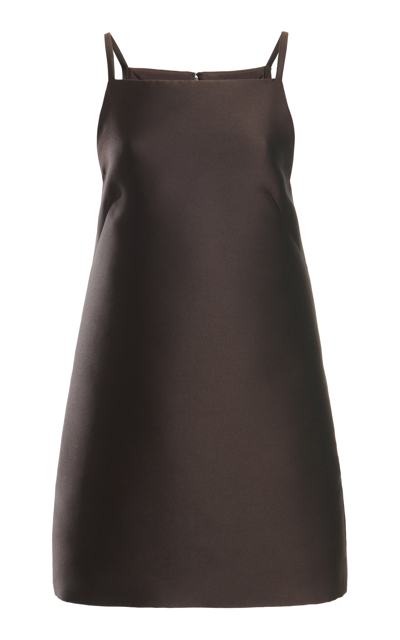 Valentino Brown Techno Duchesse Minidress