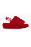 Ugg Fluff Yeah Faux Fur Slingback Sandal In Red